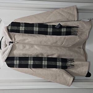 INTL d.e.t.a.i.l.s Faux Fur Hooded Coat  with Scarf